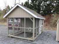 Pine Creek 8x12 King Coop with PC Clay walls, White trim, and Barkwood shingles