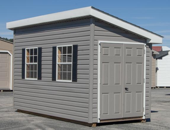 6x14 Lean-To Storage Shed With Graphite Grey Vinyl Siding