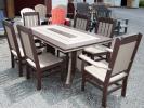 Rectangle Dining Table and Classic Chairs in Weather Wood and Milwaukee Brown Poly Lumber