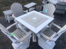 40" square dining table wood grain with 4 swivel ding chairs